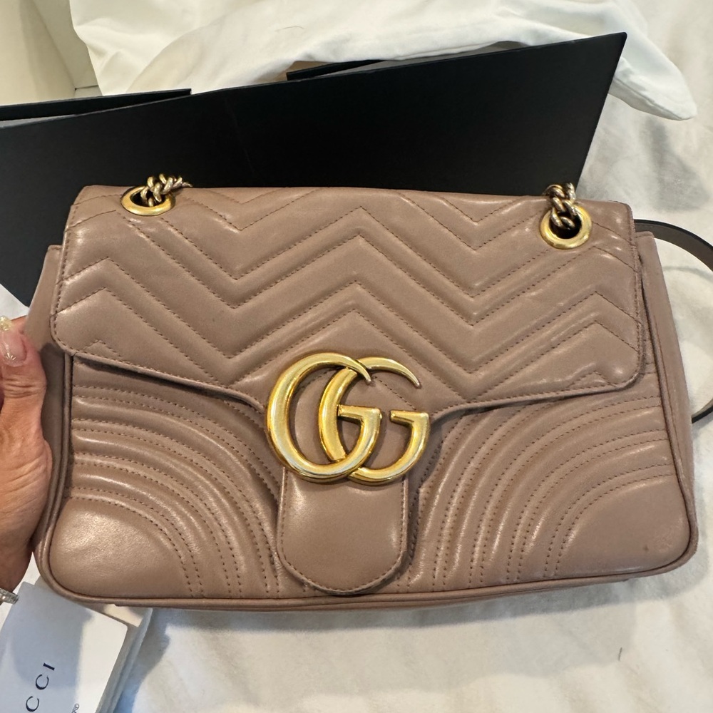 Gucci Beige Quilted Shoulder Bag